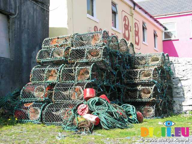 19075 Lobster pots in Kilronan harbour